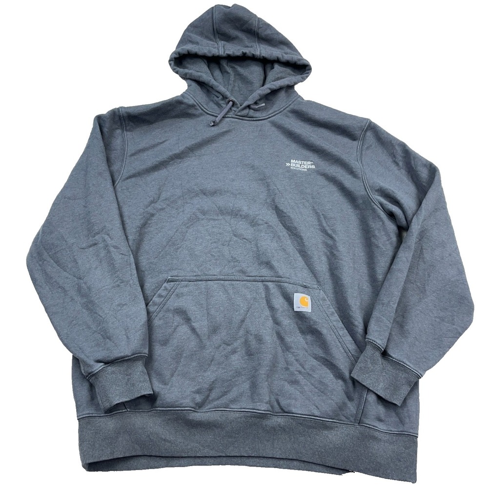 Carhartt Hoodie Men XL Gray Loose Fit Rain Defender Sweatshirt Workwear Adult